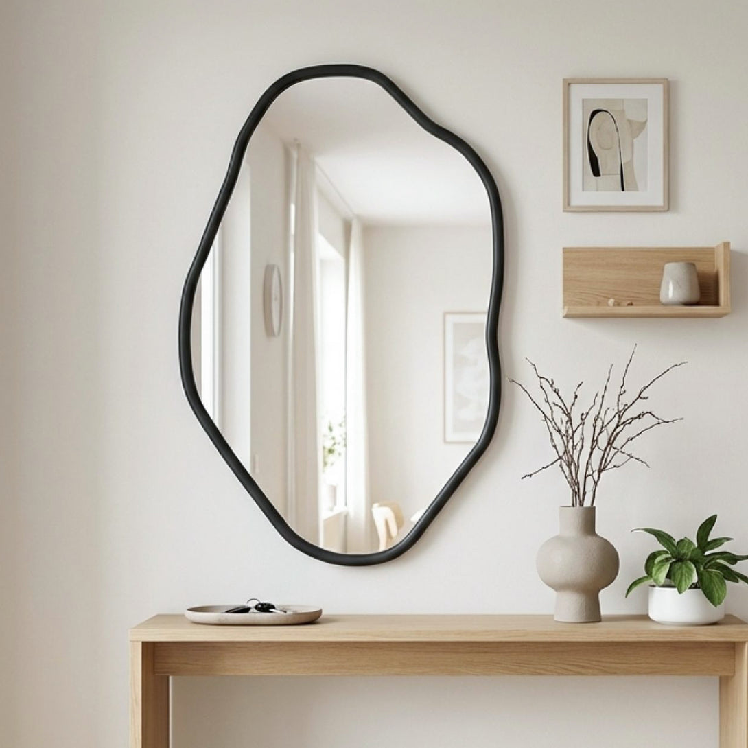 Moro Freeform Wall Mirror 91CM - Black – Treasurebox