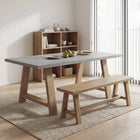 Tommie 1.8M Rectangular Dining Table - Cement + Oak