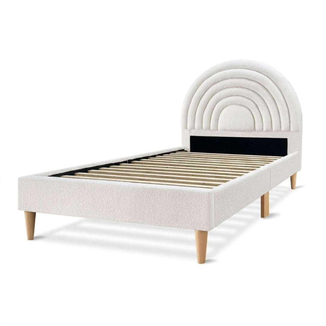 Lydia Single Bed Frame - Cream – Treasurebox