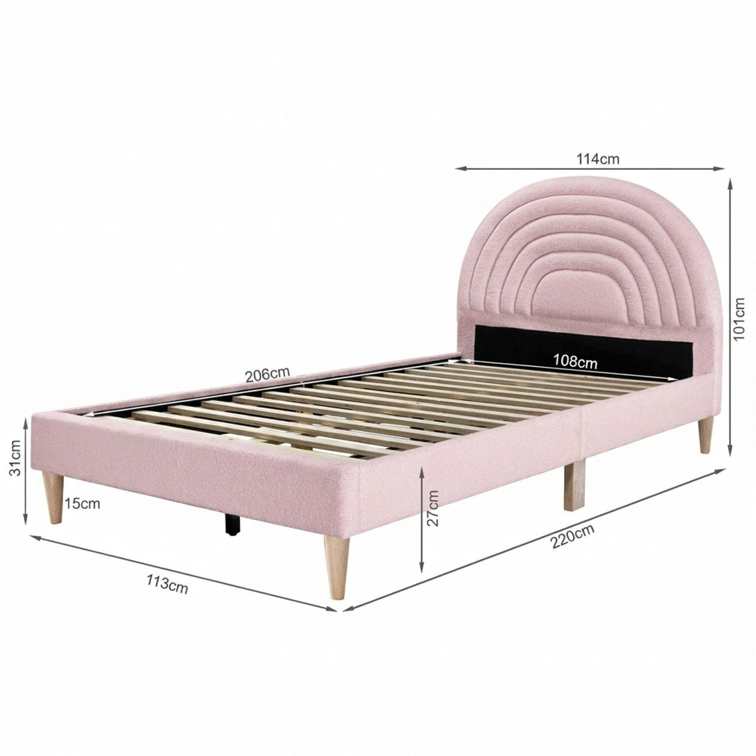 Lydia Key Frame Lydia King Single Bed Frame - Pink – Treasurebox