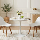 Tulesso Round Dining Table 90x75cm - Snow White