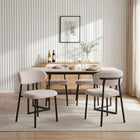Curvano Teddy Fabric Dining Chair Set Of 4 - Beige