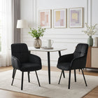 Elora Swivel Velvet Dining Chair - Set of 2 - Black