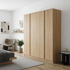 Benny 4 Door Wardrobe - Light Teak