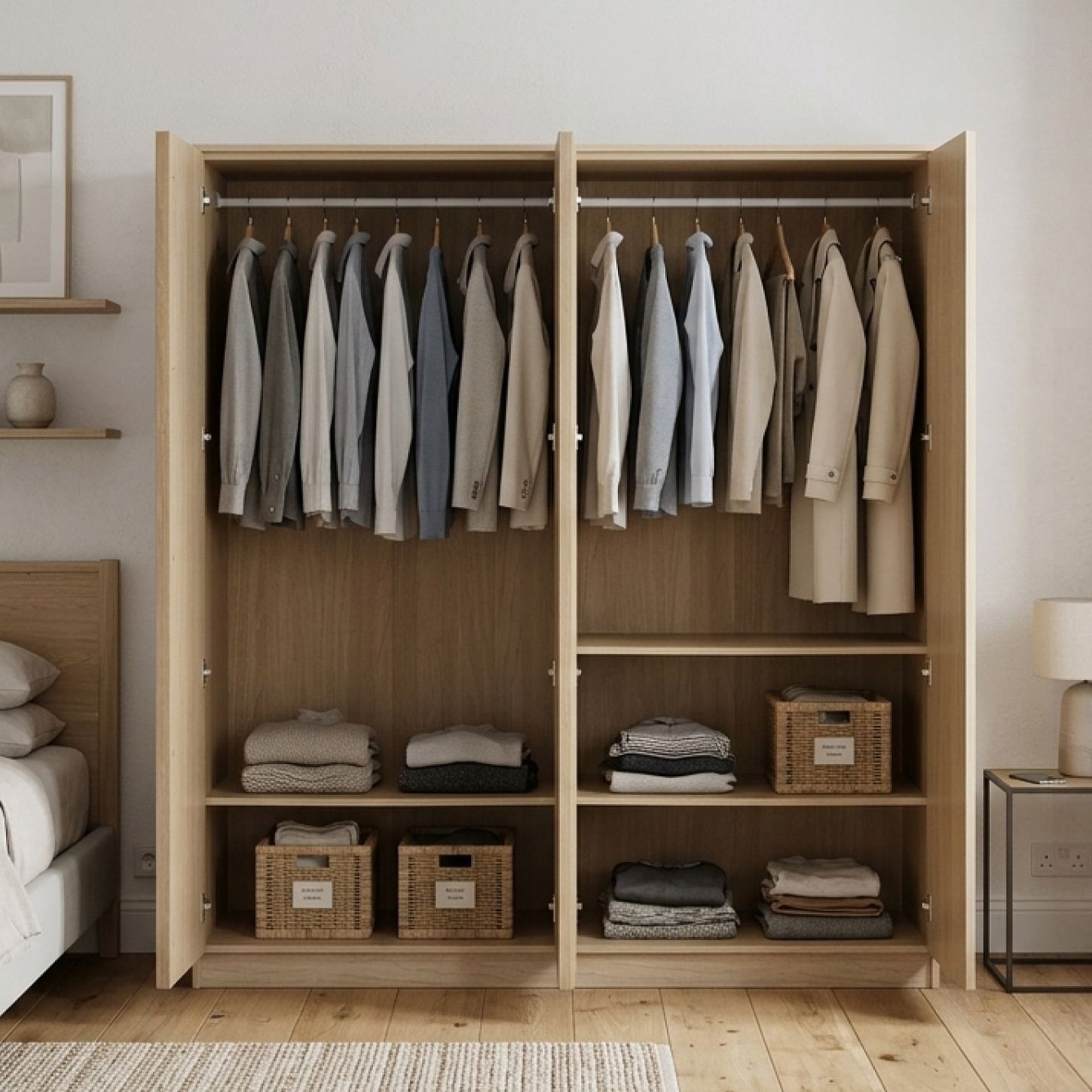 minirobe セット Benny 4 Door Wardrobe - Light Teak – Treasurebox