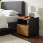 Dorian Bedside Table - Walnut + Black