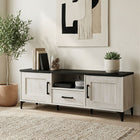 Scottie 1.5m Entertainment Unit - White Oak + Black