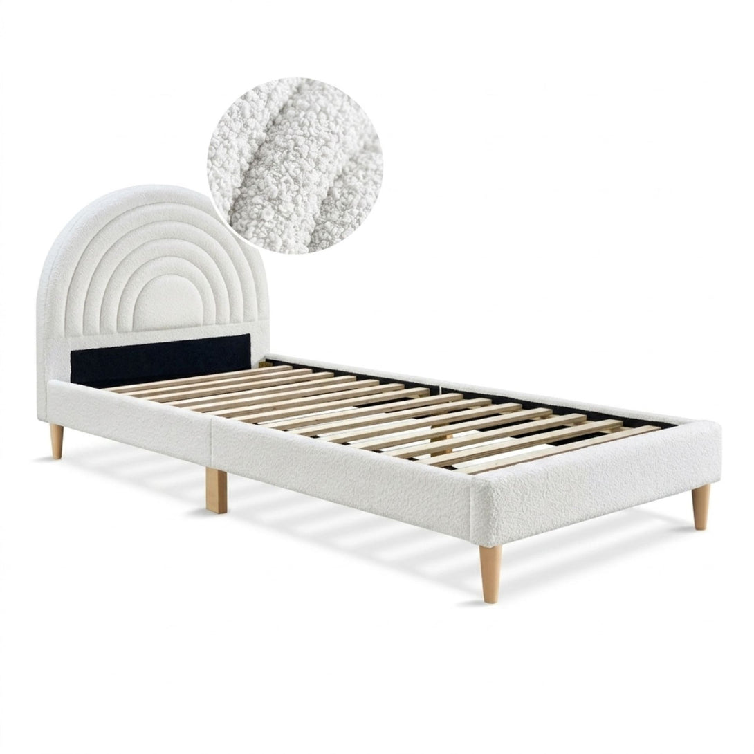 Lydia King Single Bed Frame - Cream – Treasurebox