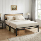 Bella Queen Bed Frame - Oak + Black