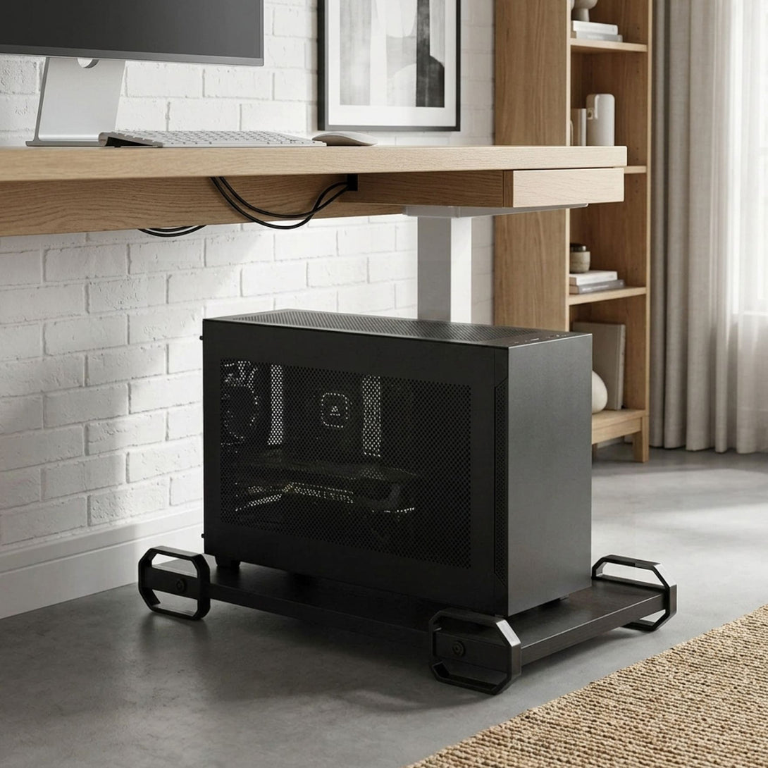 Computer Host Tray - Black | Stylish Workspace Solution – Treasurebox