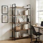 Forge 5 Tier Bookshelf - Rustic Brown