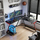 Hunter L-Shaped Gaming Desk - Black