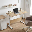 Hector 100cm Height-Adjustable Computer Desk - Maple + White