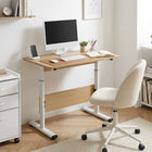 Hector 80cm Height-Adjustable Computer Desk - Maple + White