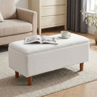 Theodore Boucle Storage Ottoman Bench - White