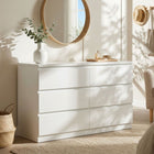 Tongass Wooden Low Boy 6 Drawers - White