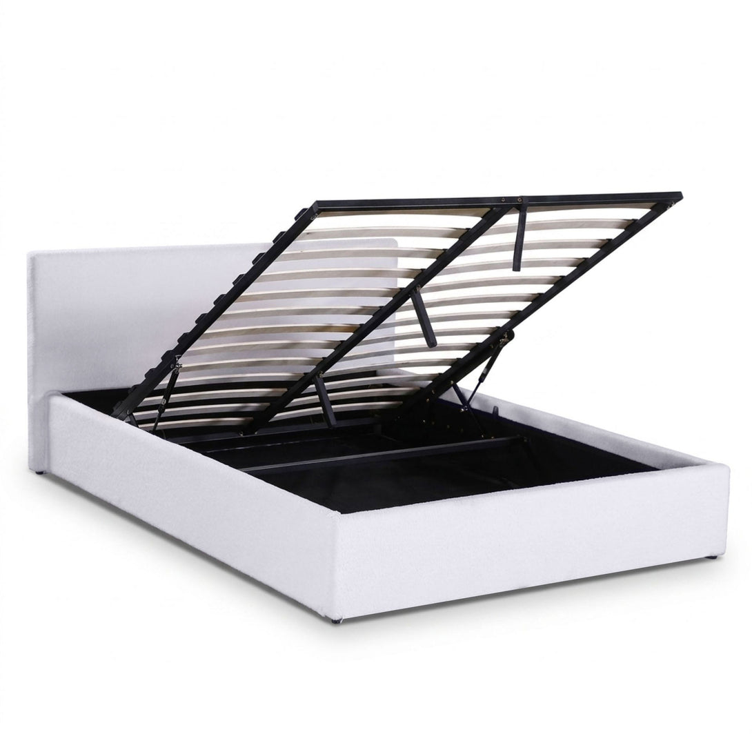 Belo Double Teddy Gas Lift Bed Frame - White – Treasurebox
