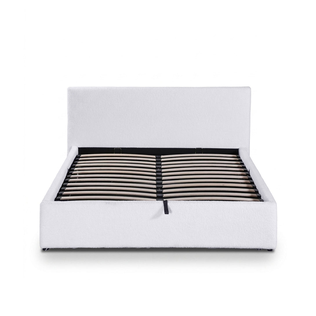 Belo Double Teddy Gas Lift Bed Frame - White – Treasurebox