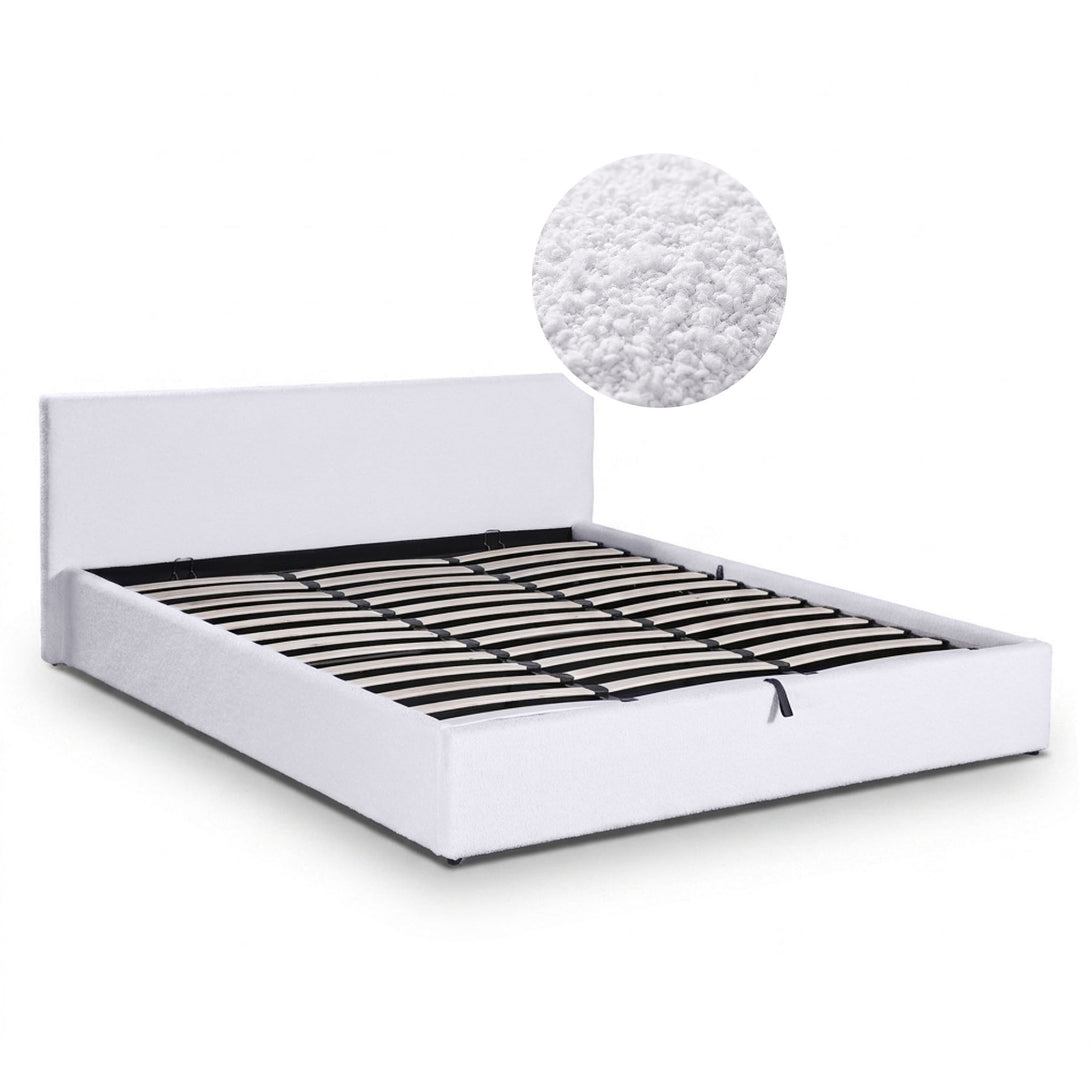 Belo Super King Teddy Gas Lift Bed Frame - White – Treasurebox