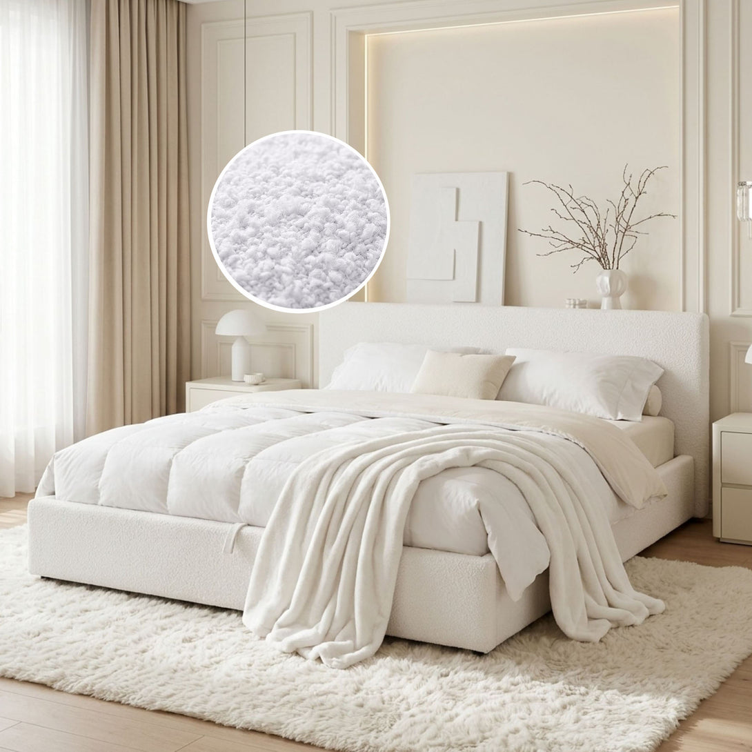 Belo Super King Teddy Gas Lift Bed Frame - White – Treasurebox