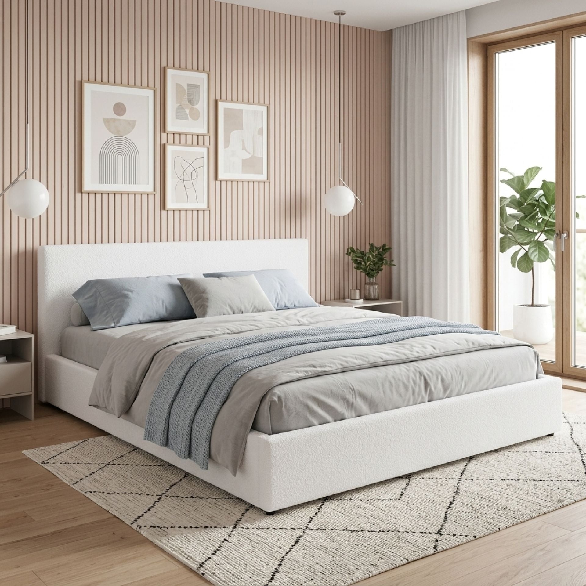 Belo Super King Teddy Gas Lift Bed Frame - White – Treasurebox