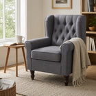 Windsor Linen Armchair - Light Grey