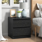 Tongass Wooden Bedside Table - Black