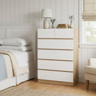 Harris 6 Drawers Tallboy - Oak + White