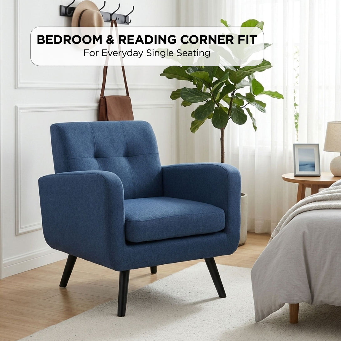 Tulo Linen Armchair - Dark Blue – Treasurebox