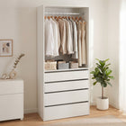 Delta 4 Drawer Wide Wardrobe - White
