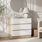 Harris 3 Drawers Tallboy - Oak + White