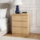 Tongass Bedside Table with 3 Drawers - Oak