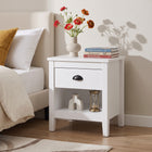 Congo Wooden Bedside Table - White