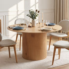 Solix Round Dining Table 120x75cm - Oak