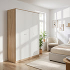 Ellis 3 Door Wardrobe - Oak + White