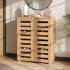 Loma 2 Door Shoe Cabinet Storage Rack - Dark Oak