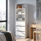 Payette 3 Drawer & Shelf Wardrobe - White