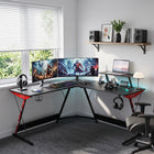 Hunter L-Shaped Gaming Desk - Black