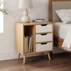Luca Bedside Table - Maple + White