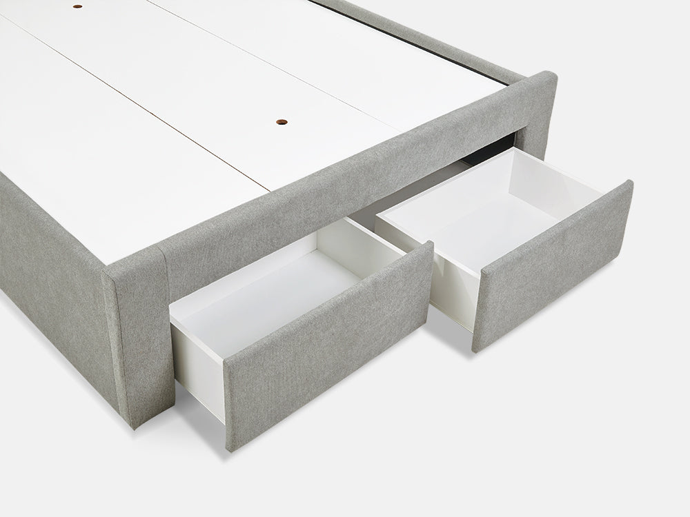 Treasurebox MUSALA Queen Bed Frame with Storage - LIGHT GREY