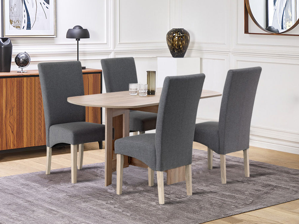 Treasurebox LOLA 2PCS Upholstered Dining Chair - DARK GREY
