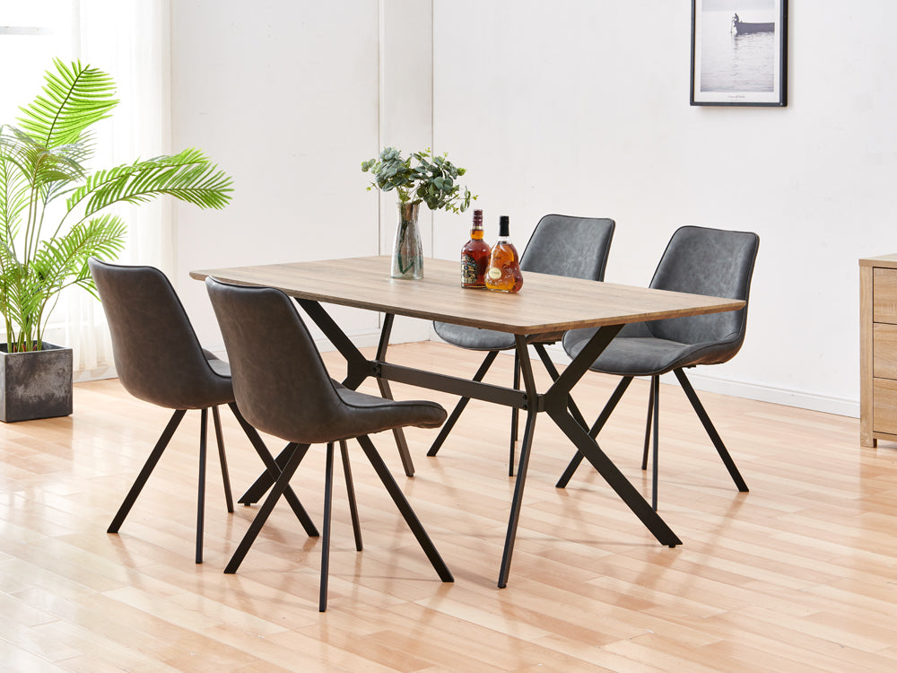 CECILIA 4PCS Dining Chair - DARK GREY By Treasurebox