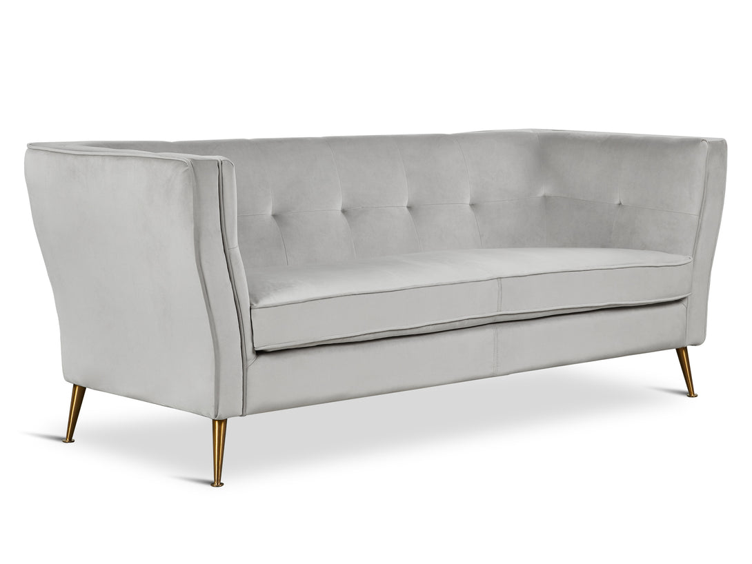 Treasurebox OSLO 3 Seater Velvet Sofa - LIGHT GREY