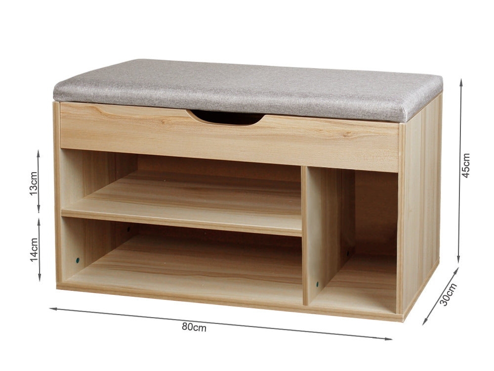 Treasurebox BARRA Shoe Rack Storage Cabinet Shoe Bench - GREY