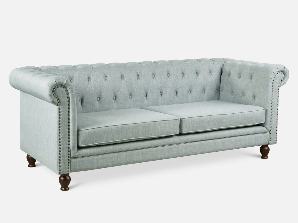 Treasurebox VAGAS 3 Seater Fabric Sofa - LIGHT GREY