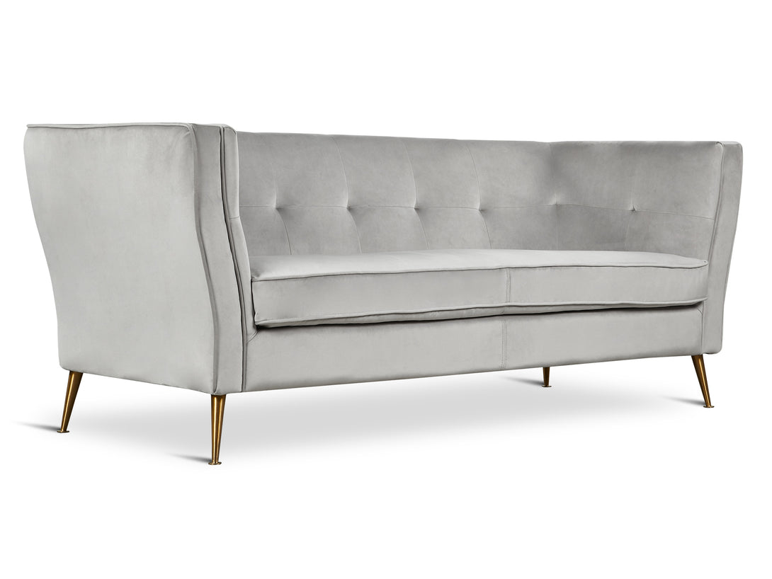 Treasurebox OSLO 3 Seater Velvet Sofa - LIGHT GREY