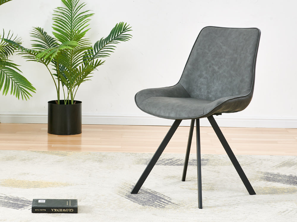 CECILIA 4PCS Dining Chair - DARK GREY By Treasurebox