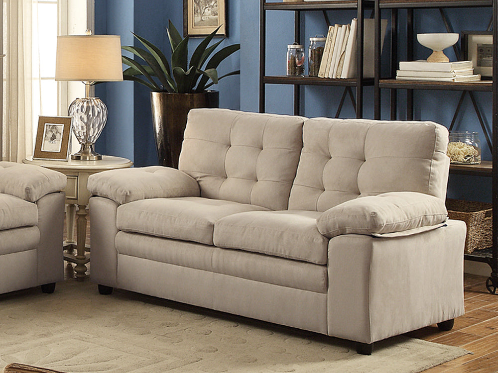 LAWRENCE 2-Seater Sofa in modern design with tufted seating and plush cushions, perfect for contemporary living rooms.