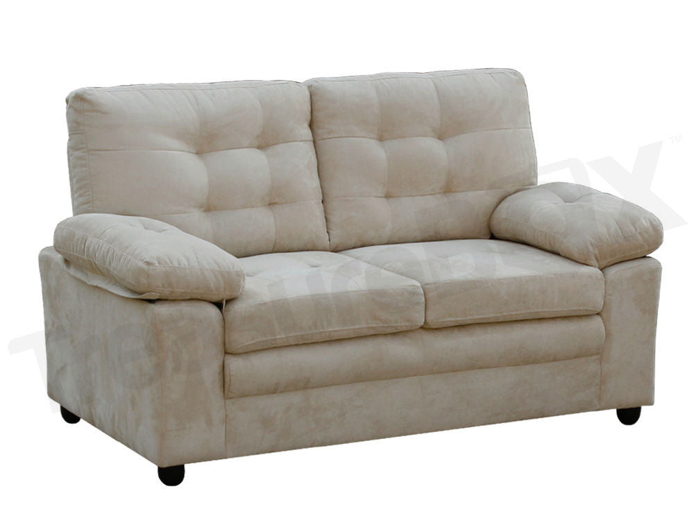LAWRENCE 2-Seater Sofa with tufted cushions and plush armrests, ideal for modern living room decor.
