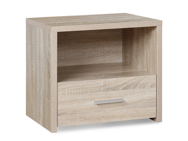 Hassan Bedside Table with 1 Drawer - Oak